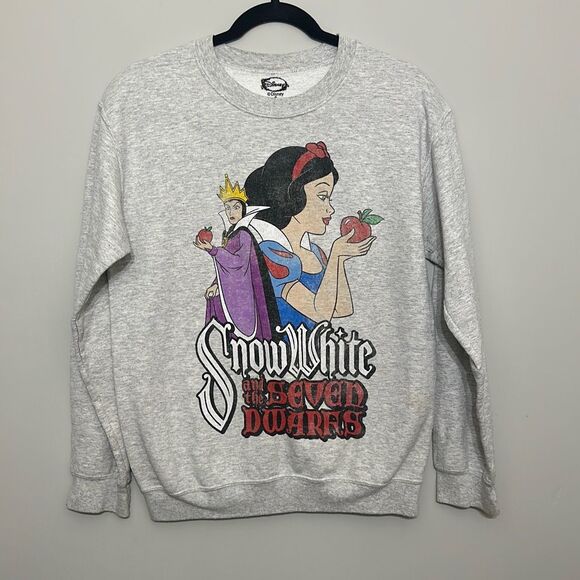 Disney Other - Disney Mens Gray Snow White And The Seven Dwarfs Heather Fleece Sweatshirt Small